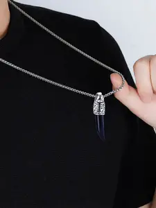 Peora Gold Plated Sward Shape Pendant With Chain