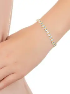 Peora Women Gold-Plated Cubic Zirconia Link Bracelet