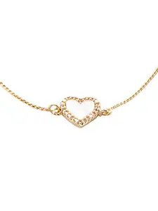 Peora Women Gold-Plated Cubic Zirconia Charm Bracelet