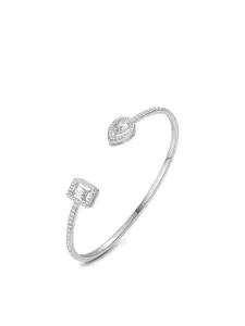 Peora Women Silver-Plated Cubic Zirconia Kada Bracelet