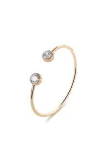 Peora Women Gold-Plated Cubic Zirconia Kada Bracelet