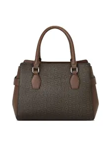 GUESS Brand Logo Printed Satchel Handbag