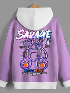 BAESD Boys Graphic Printed Hooded Long Sleeves Relaxed Fleece Pullover Sweatshirt