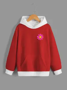 BAESD Boys Typography Printed Hooded Fleece Relaxed Fit Pullover Sweatshirt