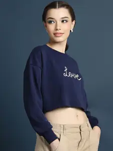 FOREVER 21 Typography Printed Pullover Sweatshirt