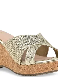 Rocia Gold-Toned Flatform Sandals