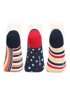 Bonjour Men Pack Of 3 Patterned Cotton Shoe Liner Socks