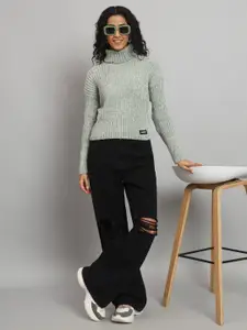 Chemistry Ribbed Turtle Neck Woollen Sweater