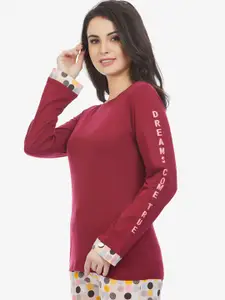 MAYSIXTY Women Brown Printed Night suit