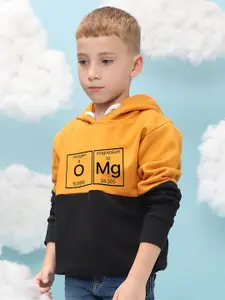 Instafab Boys Colorblocked Hooded Cotton Pullover Sweatshirt