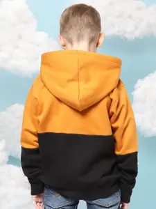 Instafab Boys Colourblocked Hooded Cotton Sweatshirt