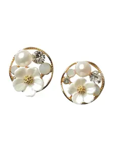 VAGHBHATT Gold-Plated Floral Studs Earrings