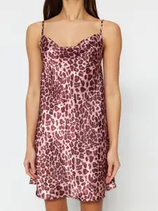 Trendyol Animal Printed Shoulder Straps Nightdress