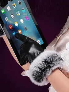 Alexvyan Thermal Warm Soft Fur Leather Winter Gloves