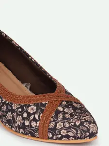 ZOUK Black Printed Work Block Pumps