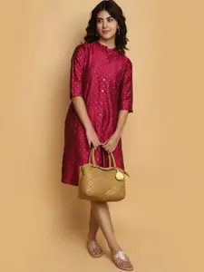 V-Mart Ethnic Motifs Printed Mandarin Collar Straight Kurta