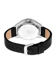 Roberto Cavalli Men Textured Dial & Leather Straps Watch RC5G013L0015