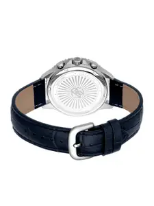 Roberto Cavalli Men Textured Dial & Leather Straps Watch RC5G049L0025