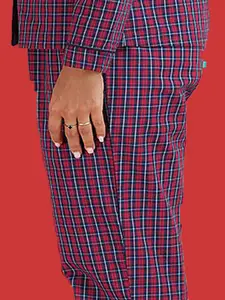 mackly Checked Pure Cotton Night suit