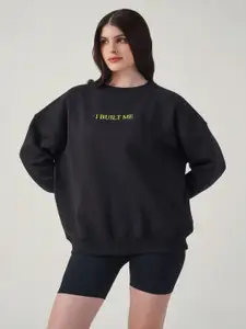 MKH Typography Printed Pullover Sweatshirt