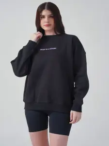 MKH Typography Printed Drop Shoulder Sleeves Dry Fit Sweatshirt