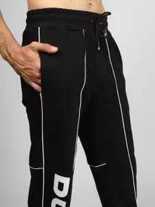 WEARDUDS Men Typography Printed Mid-Rise Relaxed Fit Cotton Joggers