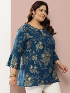 Sztori Plus Size Foil Print Kurti