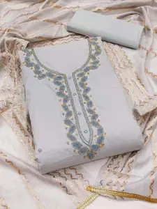 KALINI Ethnic Motifs Embroidered Beads Detail Unstitched Dress Material