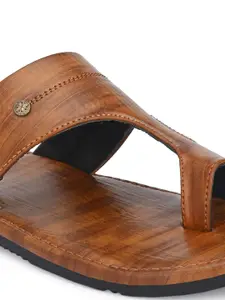 Anouk Men Tan Brown One Toe Comfort Sandals