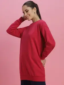 FOREVER 21 Round Neck Pure Cotton Longline Pullover