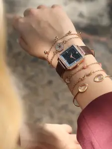 HAUTE SAUCE by  Campus Sutra Women Set of 5 Leather Watch Gift Set