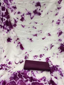 MANVAA Tie and Dyed Embroidered Unstitched Dress Material