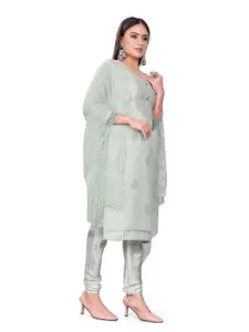 MANVAA Ethnic Motifs Embroidered Sequinned Unstitched Dress Material