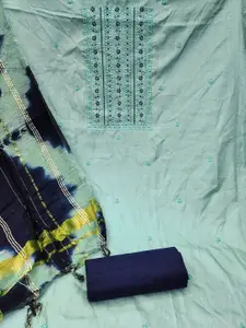 MANVAA Floral Embroidered Sequinned Unstitched Dress Material