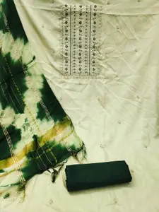 MANVAA Floral Embroidered Sequinned Unstitched Dress Material