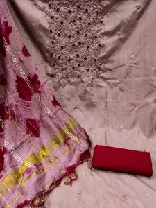 MANVAA Floral Sequinned Embroidered Unstitched Dress Material