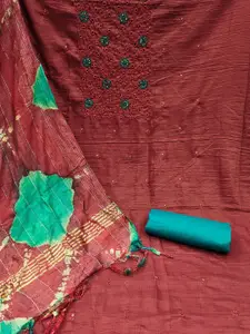 MANVAA Floral Sequinned Embroidered Unstitched Dress Material