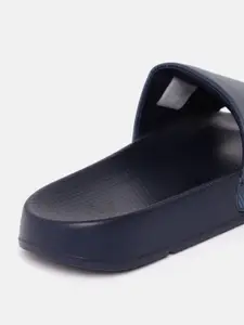 WROGN Men Striped & Brand Logo Printed Sliders