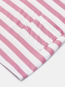 Jockey Girls Super Combed Cotton Striped Relaxed Fit Round Neck Knee Length Dress-AG72