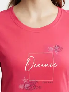 Jockey Printed Super Combed Cotton Curved Hem Styled Sleep Dress-RX44