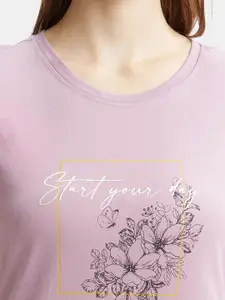 Jockey Printed Super Combed Cotton Curved Hem Styled Sleep Dress-RX44