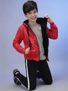 Instafab Boys Hooded Windcheater Bomber Jacket