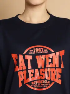 MACK JONNEY Pack Of 2 Typography Printed Round Neck Cotton Fleece Sweatshirt