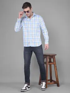 Crimsoune Club Classic Slim Fit Gingham Checked Pure Cotton Casual Shirt