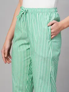 DRAPE IN VOGUE Women Striped Cotton Lounge Pant