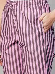 DRAPE IN VOGUE Women Striped Cotton Lounge Pant