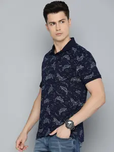 Levis Men Conversational Print Polo Collar Pure Cotton Slim Fit T-shirt