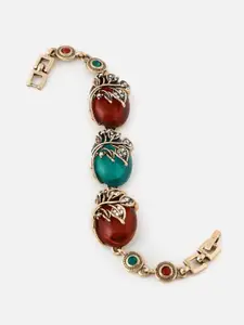 Anouk Gold Toned Gold-Plated Artificial Stones Studded Bracelet