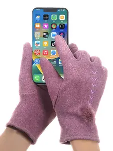 Alexvyan Women Patterned Touch Screen Fleece Hand Gloves