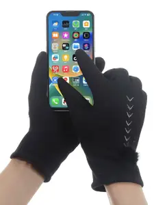 Alexvyan Women Patterned Touch Screen Wind & Snow Proof Fleece Hand Gloves